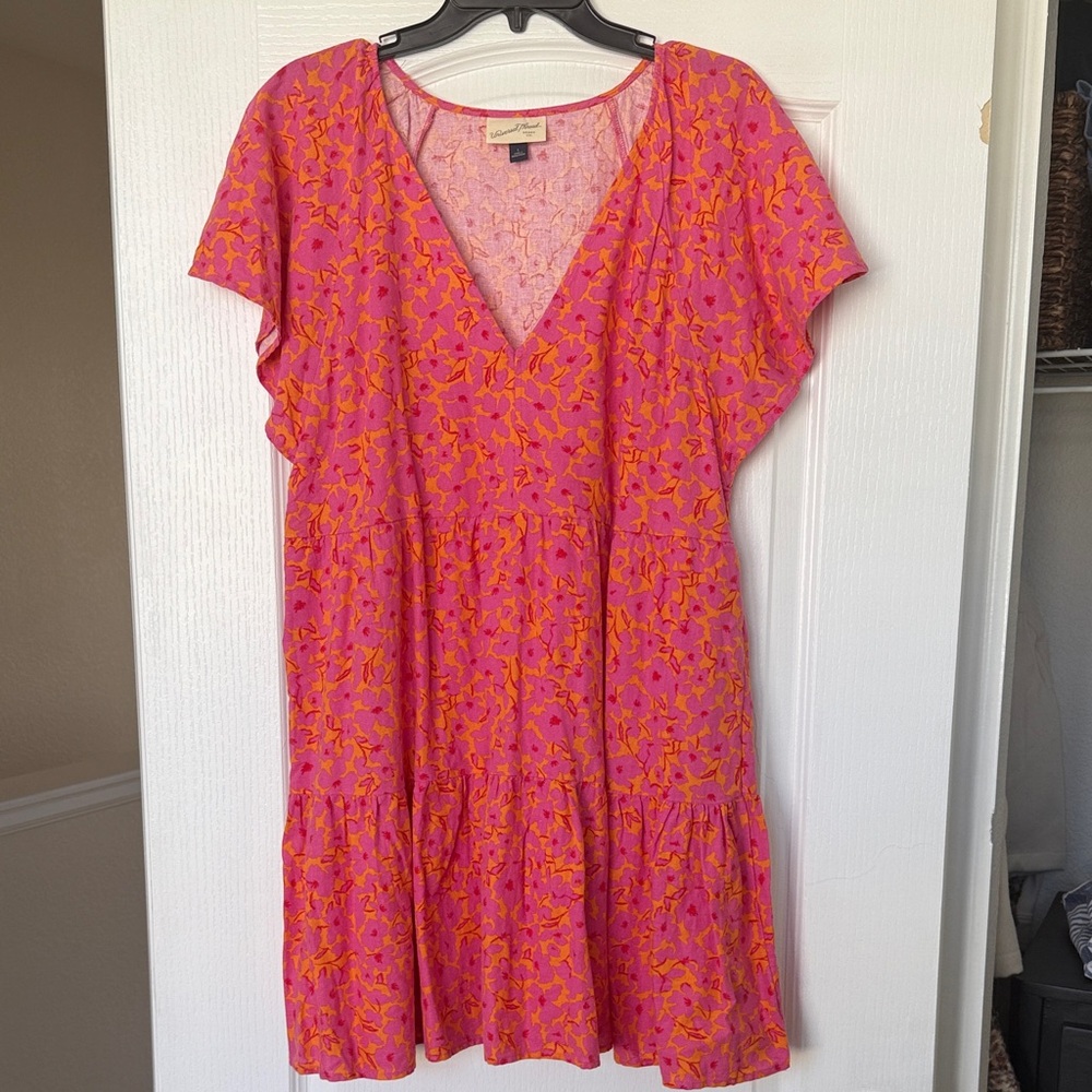 Pink and Orange Floral Dress
